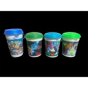 Whirley, Disney Parks Souvenir, POPCORN BUCKETS w/ LIDS Lot Of 4